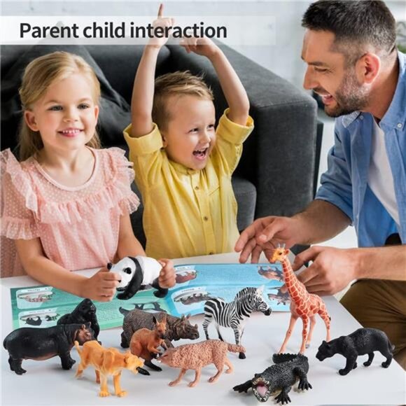 31 Pcs Safari Animals Figures Including 24 Realistic Jungle Playset Toys Zoo - Picture 6 of 7